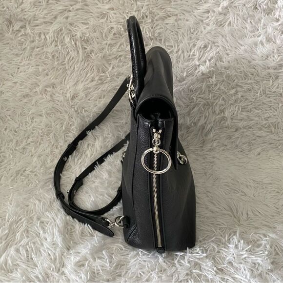 Rebecca Minkoff Jody Black Leather Convertible Backpack with Silver Hardware main image 9